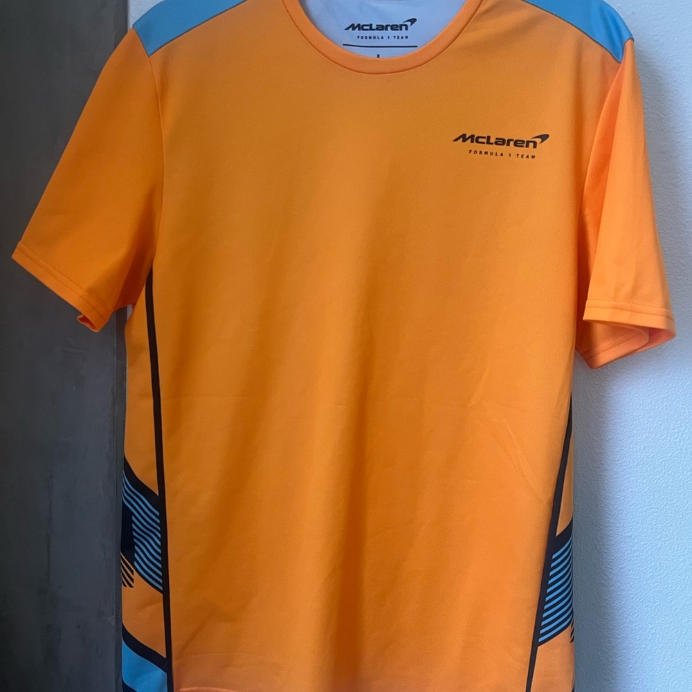 McLaren Men's Orange Racing Team Jersey with Blue Accents